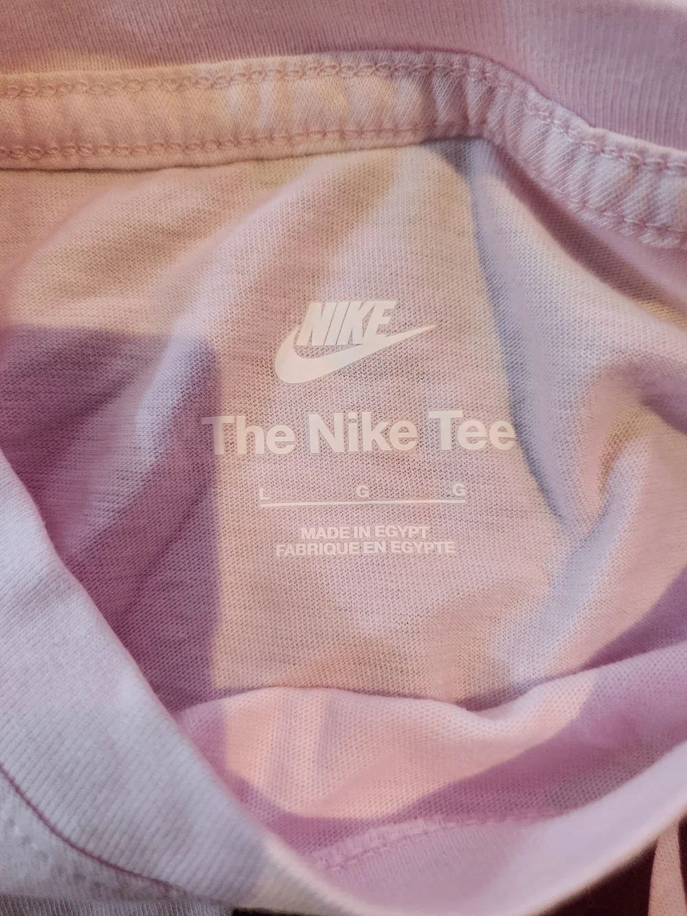 Nike Long-Sleeve Tee in Light Pink with Maroon Logo